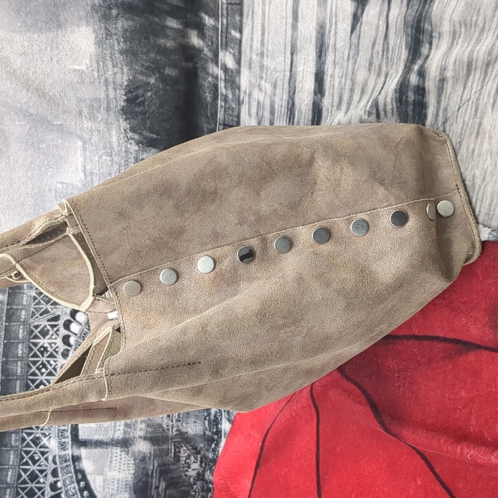 Hammitt Oliver Suede Grommet Stud Pewter/Metallic Tote Bag - Picture 4 of 15